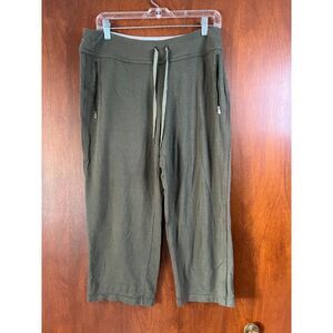Green Tee Womens Rayon Bamboo Green Capri Lounge Pants Cozy Athleisure Large